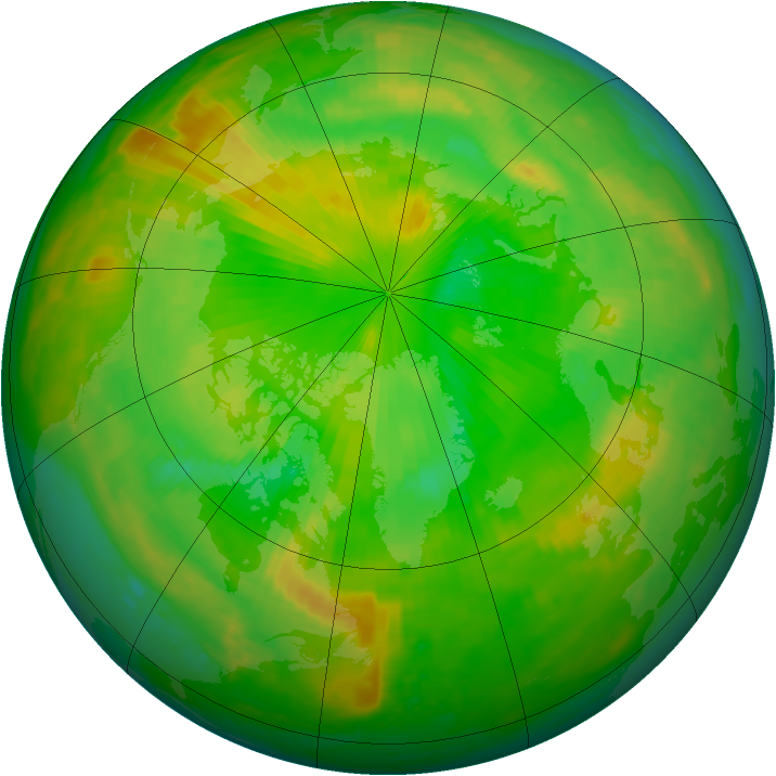 Arctic ozone map for 29 June 1998